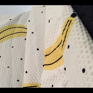 Banana waffle shower curtain